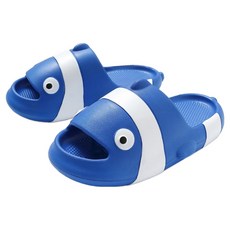 SUPERCOMET 全家適用 柔軟Q彈 軟墊 尼莫魚 拖鞋, 210, 藍色