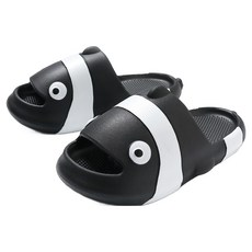 超級卡米特 全家適用 柔軟Q彈 軟墊 尼莫魚 拖鞋, 240, 黑色