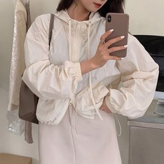시크힐즈 루즈 캐주얼 후드 집업 스트링 자켓 점퍼 00025