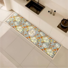 Vivid House不沾水防水花朵大型廚房地墊, 1個, A型