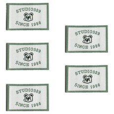 Yarna Studio 329 小熊角色布料標籤, 綠色, 5個