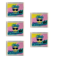 yarna 파인애플 클래식 디자인 패브릭 천 라벨, 5개, 혼합색상