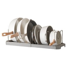 YoGoMoJi 廚房滑動式平底鍋整理架, 灰色, 6層, 1個