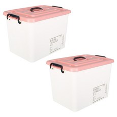 MINEING Petit 35L 塑膠收納箱, 2個, 粉紅色