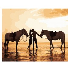 ArtLife 藝術生活 DIY 數字油畫 含框 DT078 50 x 40cm, 1組, 深情款款