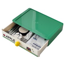 루비솜 데스크 정리 수납함 31.4 x 21.2 x 6.5 cm, 그린, 1단