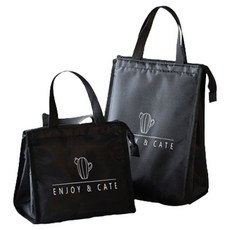 JOYMULTI 仙人掌嬰兒副食品便當保溫保冷袋 2件組, 1套, 黑色