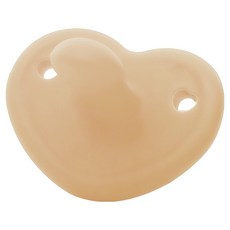 티지엠 유아용 올 실리콘 하트 쪽쪽이, 미니 (0~3개월), 크림베이지, 1개