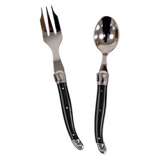 장네론 라귀올 커트러리 2종 세트, 블랙, 케이크 스푼 + 케이크 포크, 1세트