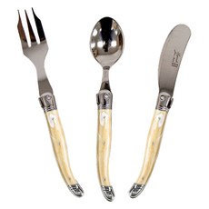 장네론 라귀올 커트러리 케이크 3종 세트, 마블베이지, 스푼 + 포크 + 버터나이프, 1세트