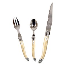 장네론 라귀올 커트러리 케이크 3종 세트, 마블베이지, 스푼 + 포크 + 나이프, 1세트