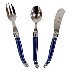 장네론 라귀올 커트러리 케이크 3종 세트, 프렌치블루, 스푼 + 포크 + 버터나이프, 1세트