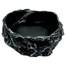 NOMOY PET 爬蟲類兩棲類樹脂圓石造型餵食盤 大型 NS-18, 1個, 混合色