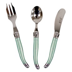 장네론 라귀올 커트러리 케이크 3종 세트, 그린, 스푼 + 포크 + 버터나이프, 1세트