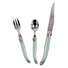 장네론 라귀올 커트러리 케이크 3종 세트, 그린, 스푼 + 포크 + 나이프, 1세트