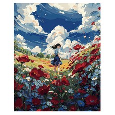 ArtLife 藝術生活 DIY 數字油畫 含框 DT148 50 x 40cm, 1組, 風的少女