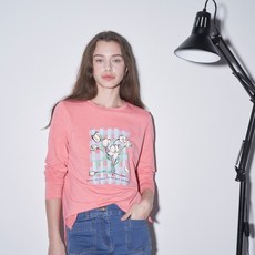 올리비아로렌 여성용 체크플라워 긴소매 티셔츠 VOBAL5M3121