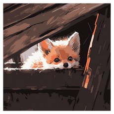 ArtLife 藝術生活 DIY 數字油畫 含框 AQ012 20 x 20cm, 1組, 小狐狸