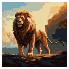 ArtLife 藝術生活 DIY 數字油畫 含框 AQ016 20 x 20cm, 1組, 萬獸之王