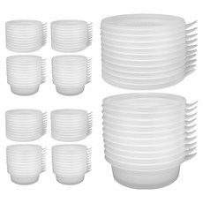 원형 하프 밥 국 용기 250 50p + 뚜껑 반투명 50p 세트, 1세트