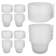 圓形半粥碗 飯湯碗 550 半透明 50入 + 半透明蓋子 50入 套組, 1套