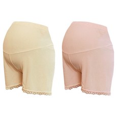 Hue Day 孔眼蕾絲孕婦安全褲 2件組