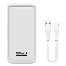 DOXX PD 22.5W QC3.0 LED 잔량표시 고속충전 대용량 보조배터리 20000mAh, 화이트, P82PD
