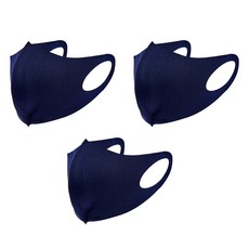 IDOOGEN 呼吸舒適 機能性布料 運動 自行車 高爾夫 口罩, 海軍藍, 3個