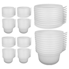 圓形半碗 粥碗 飯碗 湯碗 450 半透明 50入 + 半透明蓋子 50入組, 1套