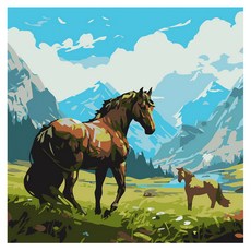 ArtLife 藝術生活 DIY 數字油畫 含框 AQ014 20 x 20cm, 1組, 策馬奔騰