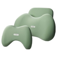 Ez2mk 퍼펙트케어 사계절 차량용 목쿠션 + 등쿠션 세트 MS-660, 그린, 1세트