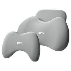 Ez2mk 퍼펙트케어 사계절 차량용 목쿠션 + 등쿠션 세트 MS-660, 그레이, 1세트