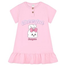 Milk Baby 女童透氣蝴蝶結啾啾兔居家服連身裙