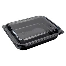 Inp 方形沙拉容器 黑色 500ml 20.5 x 16 x 3.3 cm SK-211, 50個, 1入