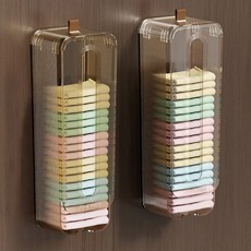 Make Mine 免鑽孔壁掛式內衣衛生棉襪子收納多用途整理盒 2件組, 棕色透明 + 灰色透明