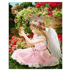 ArtLife 藝術生活 DIY 數字油畫 含框 DT056 50 x 40cm, 1組, 花園的天使
