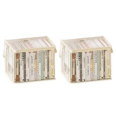 Ellyshop 透明摺疊式多功能智慧書本收納箱, 2個, 白色