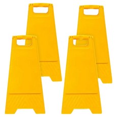 Works Gear A告示牌 小型 純色標示牌, 黃色, 4個