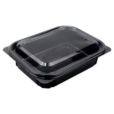 Inp 方形沙拉容器 黑色 17.5 x 13.5 x 4 cm 470ml SK-204, 50個, 1入