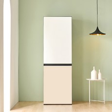 라자가구 모비오 주방 수납장 600 x 600 x 1853 mm 600 방문설치, 화이트 + 베이지