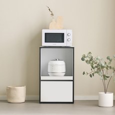 라자가구 모비오 주방 수납 렌지대 방문설치, 화이트, 2단