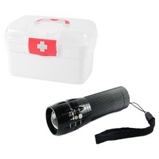 露營手電筒 + 中型急救箱套組, 1套, 混色