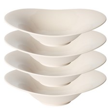 Inhauset 橢圓形義大利麵碗, 4個, 奶油象牙白, 單品