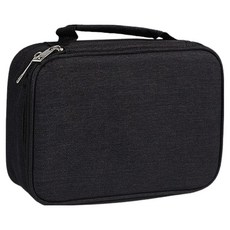 CITY COMPANY 多用途大容量帆布色鉛筆文具筆袋收納包, 黑色, 1個