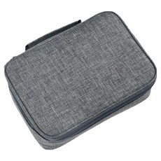 씨티컴퍼니 다용도 대용량 캔버스 색연필 필기구 필통 파우치, 그레이, 1개