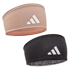 아디다스 뉴로고 더블사이드 헤어밴드 2종 세트, 토프, 블랙, 1세트
