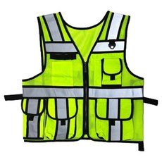 TIS口袋型網狀安全背心 螢光綠, 1個