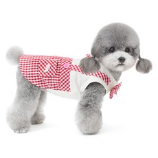 狗狗蝴蝶結吊帶無袖上衣, 紅色, 1個