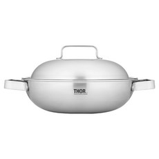 LIHAN Living Curator 電磁爐用 Thor 五層不鏽鋼派對炒鍋, 銀色, 單品, 26cm, 1個
