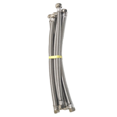 新多多小舖 六分管四分頭鋼絲軟管 Set, 6尺，鋼絲線：304不鏽鋼，內管: PVC, 1組